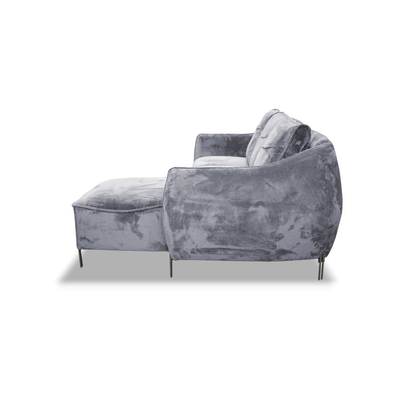 Adly 3 Seater Fabric Sofa & Chaise, Left Hand Facing, Grey