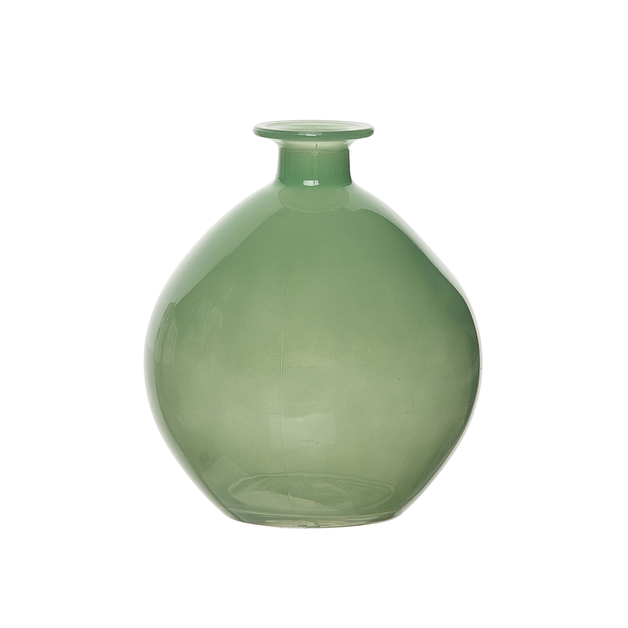 Oliver VIP Glass 5.51 in. Green Rounded Bud Vase Wayfair