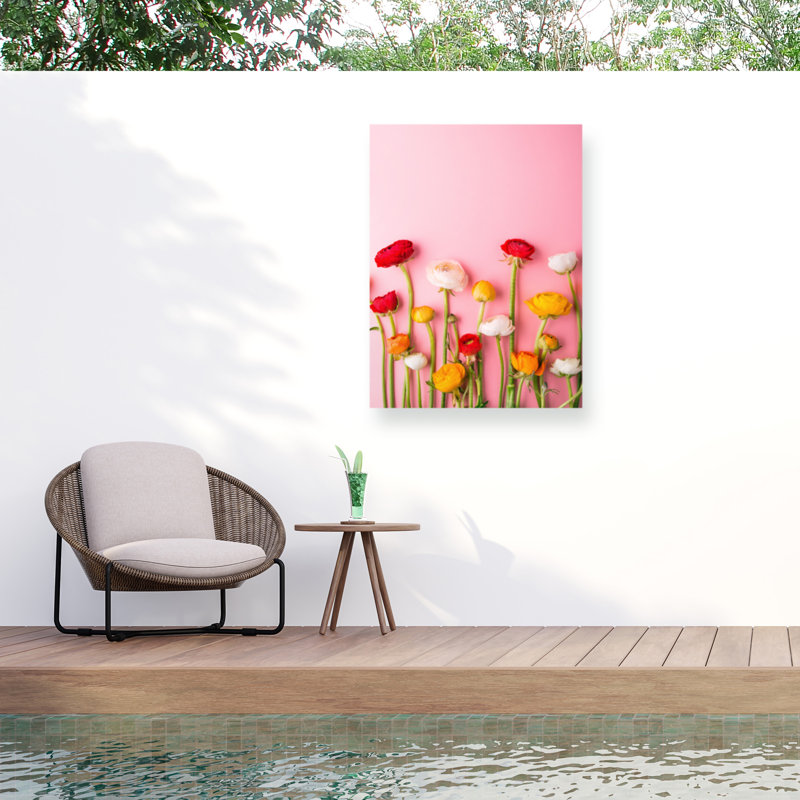 Incado Vibrant Ranunculus Outdoor  Canvas, H 14 po x l 19 po
