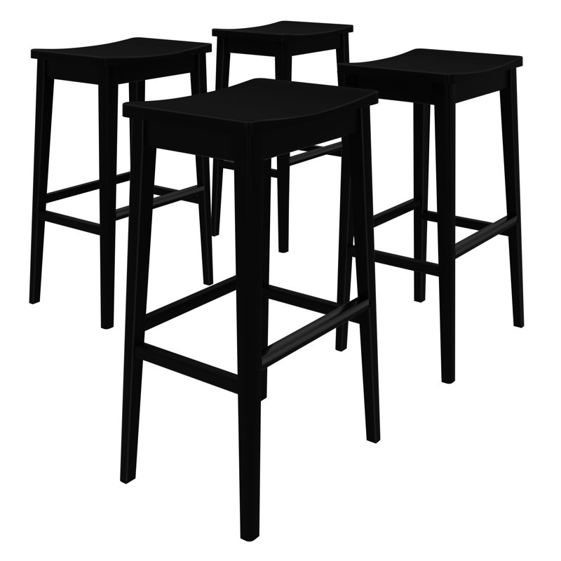 Smythe Solid Wood 30 inch Bar Stool, 4, Light Brown
