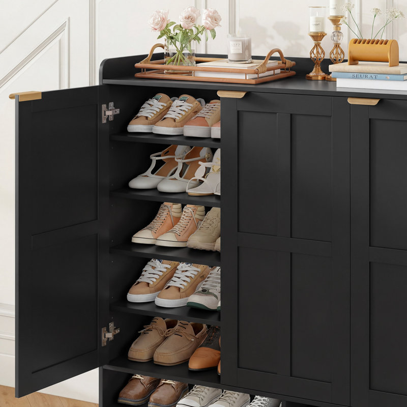 Armoire à chaussures 48 po à 7 niveaux, Noir