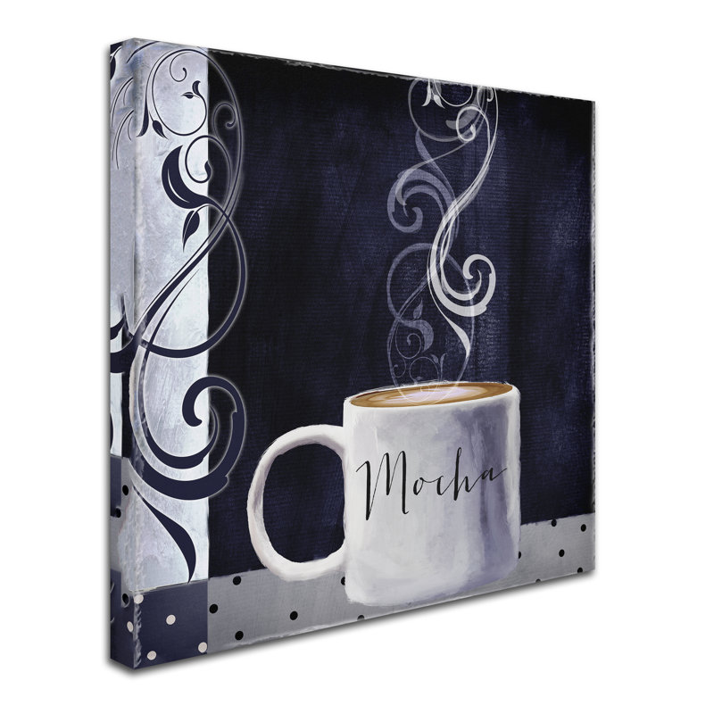 «Cafe Blue III» par Jadaya, impression sur toile tendue, H 14 po x l 14 po x P 2 po