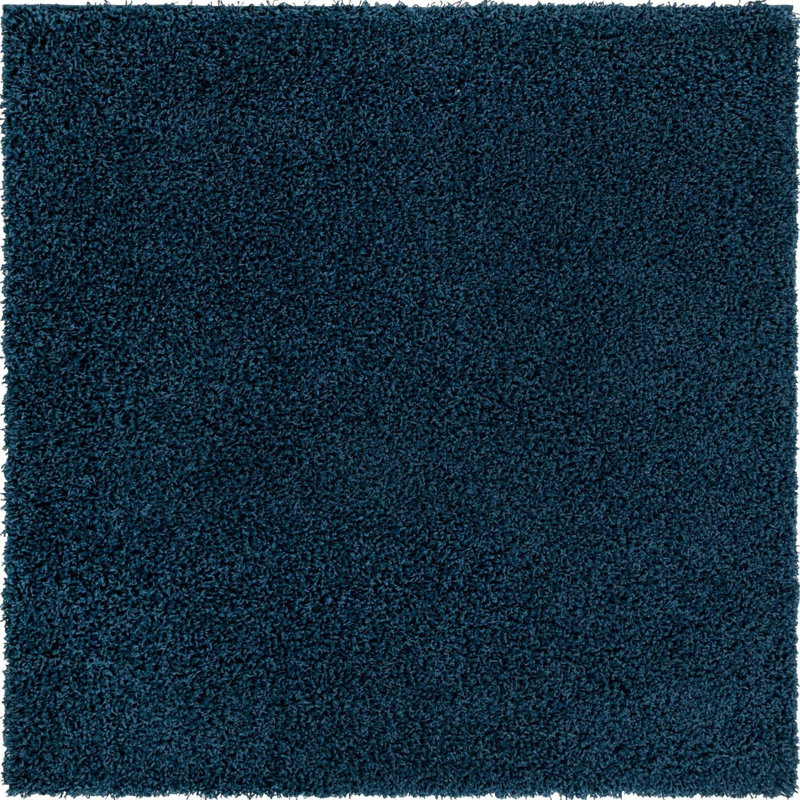 Santosha Shag Rug, Square 5'3", Sapphire Blue