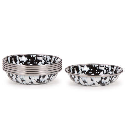 Set of 6 Black Swirl Tasting Dishes