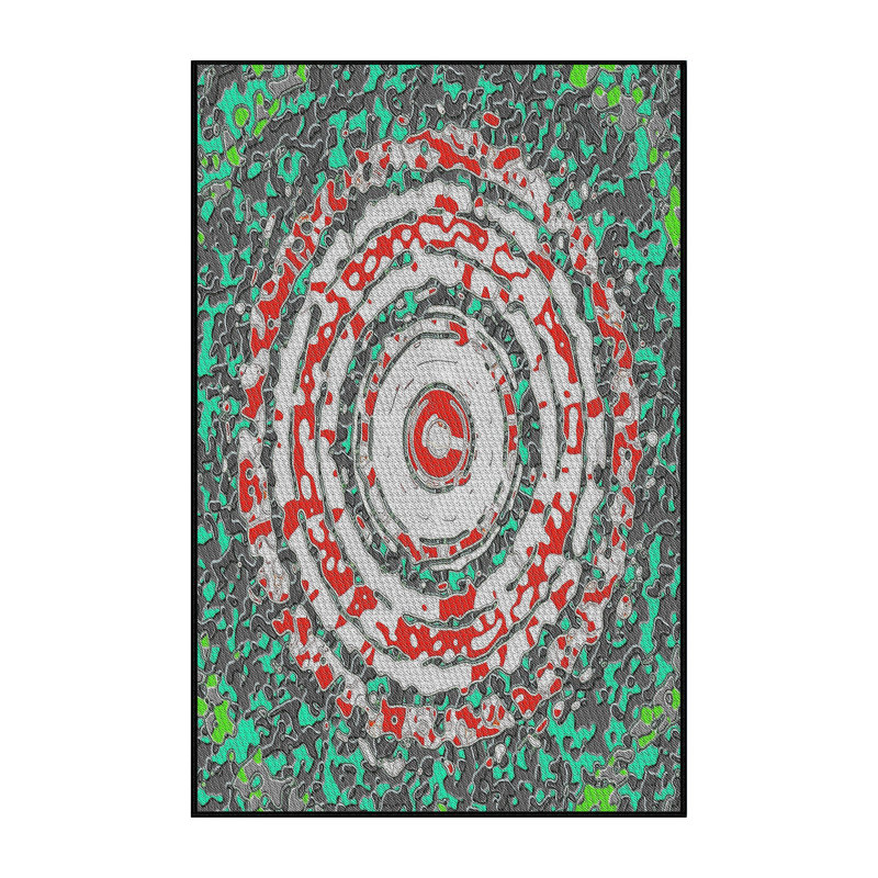 Vert Tapis décoratif, Rectangle 5 pi x 7 pi