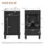 Ensemble de meuble-lavabo autoportant simple noir avec tablette réglable et lavabo en céramique