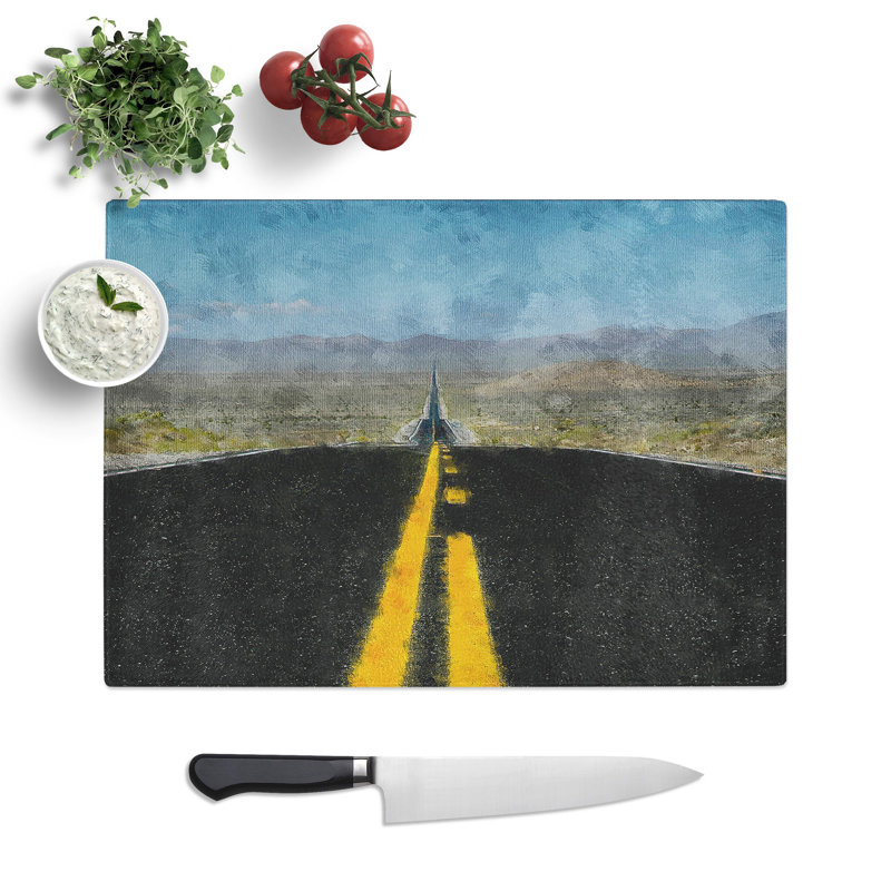 Tempered Glass Horizon of Nevada Chopping Board, 20 cm x 28.5 cm