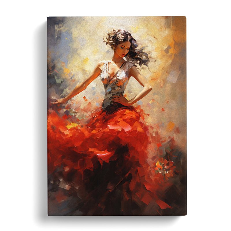 Flamenco Dancer Impressionism - Print, 76cm H x 50cm W x 3cm D