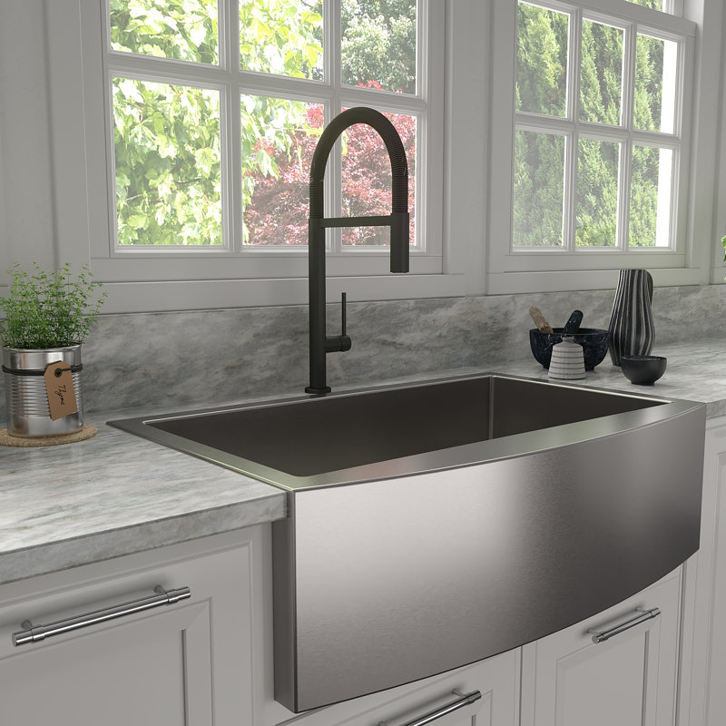 ZLINE Pull Down Single Handle Kitchen Faucet with Side Spray and Accessories, Matte Black