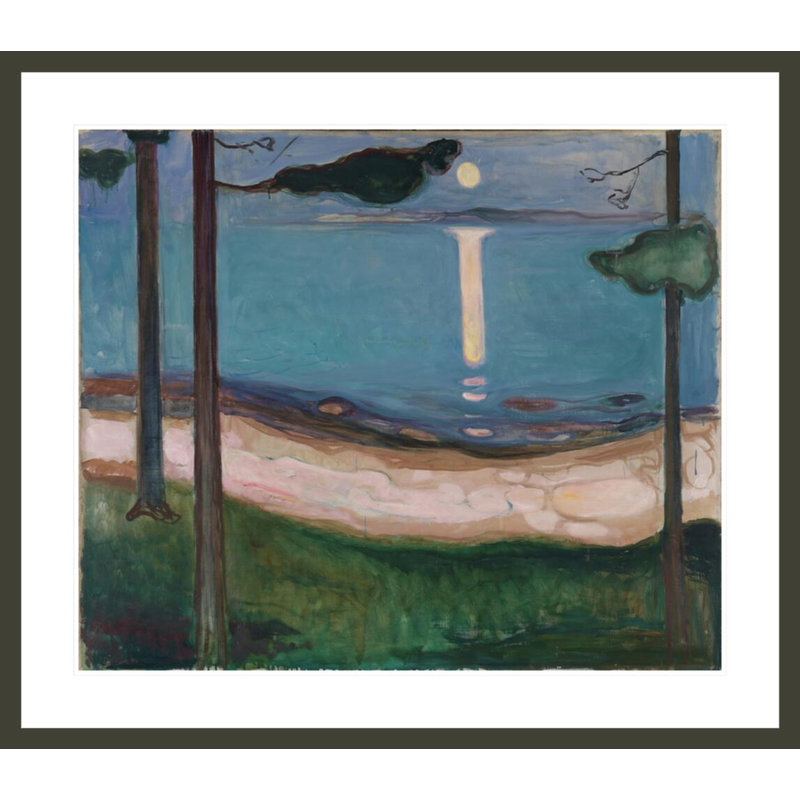«Moonlight» par Edvard Munch, impression giclée sur cadre, H 33,5 po x l 38,4 po