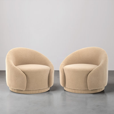 Aunna Upholstered Swivel Barrel Chair