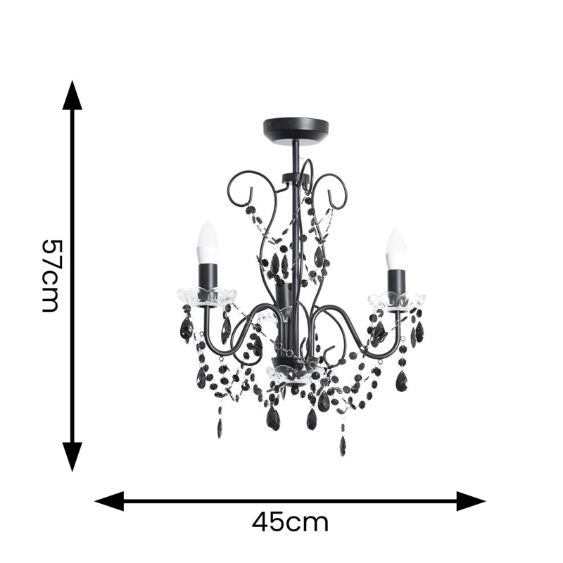 Raglesville Chandelier, Black, No