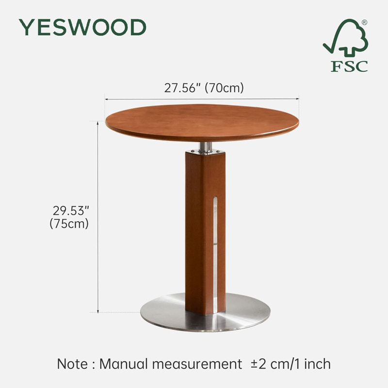 Mid-century Modern Solid Wood Round Dining Table