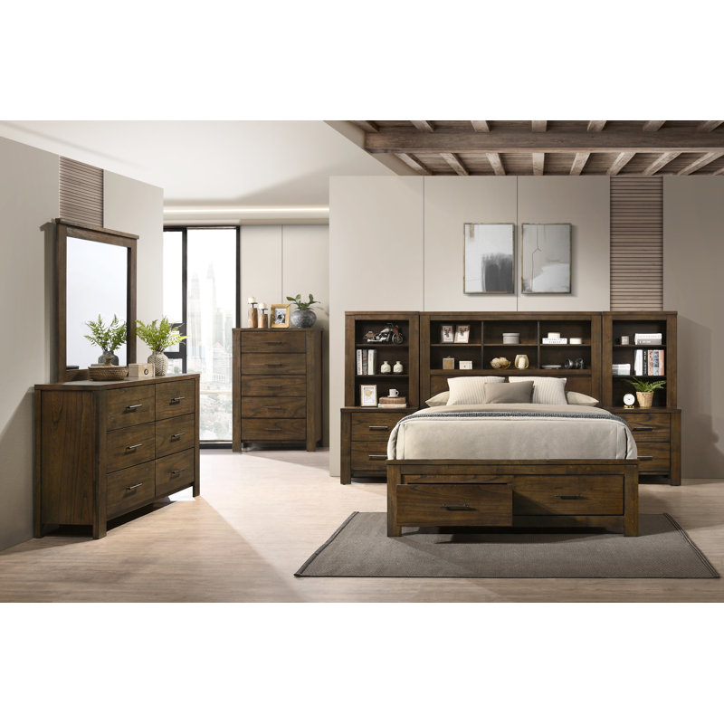 Merrilee II Bookcase Bed in Oak, King