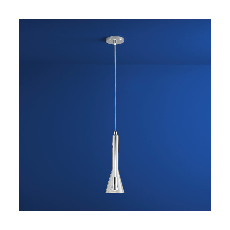 Luminaire suspendu conique 1 lumière Liberty, Miroir, Chrome poli