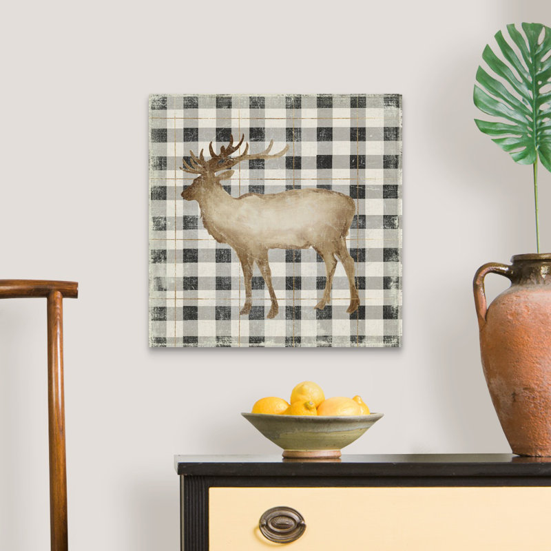 Reproduction d’art sur toile, "santer’s Deer I", H 12 po x l 12 po x P 1,25 po, Toile tendue