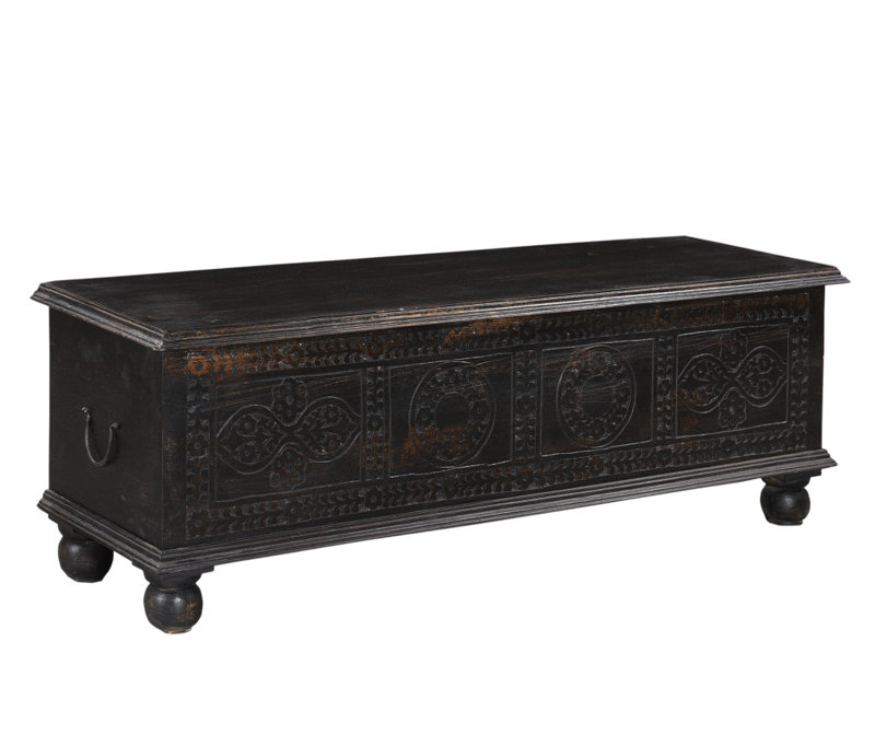  Table basse 54 po, 16" H x 54" W x 18" D, Black / Brown