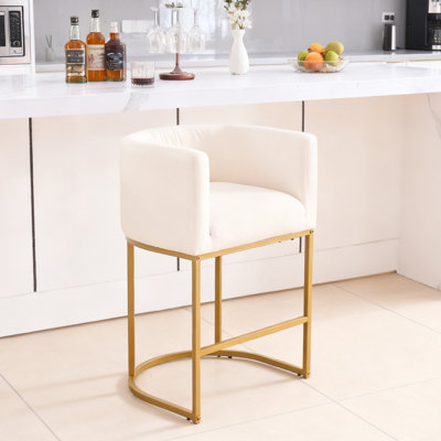 26" Upholstered Barrel Counter Stool