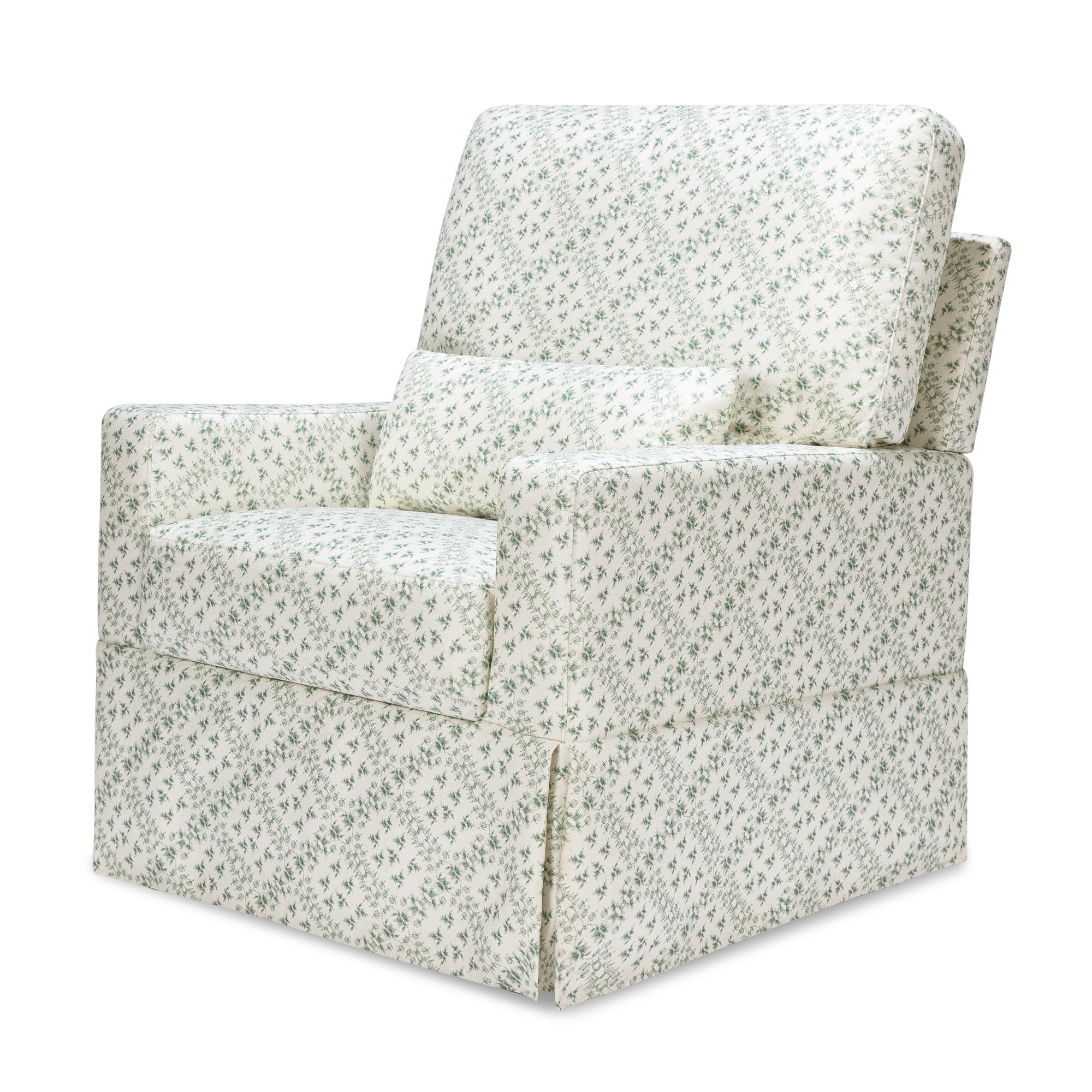 Crawford Upholstered Swivel Glider, Green