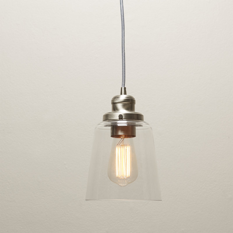 Luminaire suspendu 1 lumière à une cloche, Nickel brossé