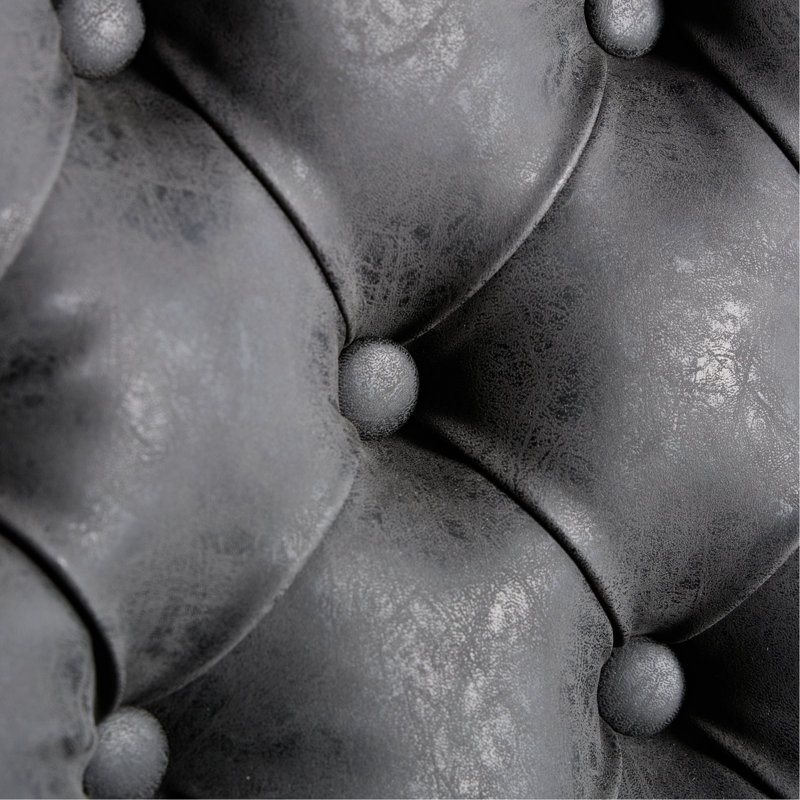 Tabourets pivotants en polyuréthane vieilli et rétro d'une hauteur de siège réglable de 26 à 33 pouces, tabourets de bar modernes avec dossier capitonné confortable pour un pub à domicile et un îlot de cuisine (noir, ensemble de 2)