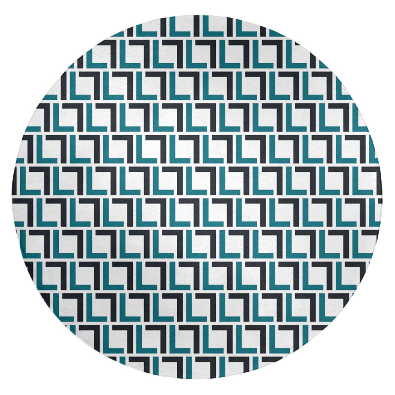 Geometric Indoor Rug, Round 5'