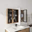 Armoire de toilette 41,7 po avec rangement, armoire à pharmacie murale avec porte miroir, tablettes réglables en verre