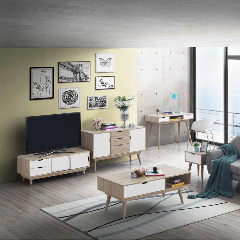 Stanton 125cm Sideboard, Sonoma Oak/White