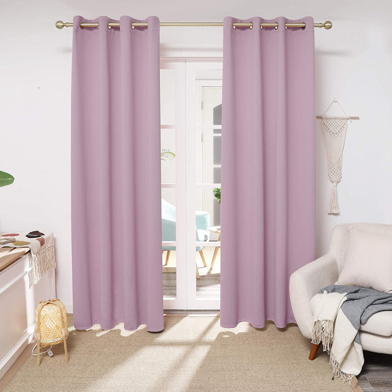 Makua Room Darkening Curtain Pair, 52" W x 108" L, Lavender Pink