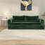 Canapés convertibles à compression avec rangement, 193 cm (76 pouces) en velours côtelé vert, style moderne.