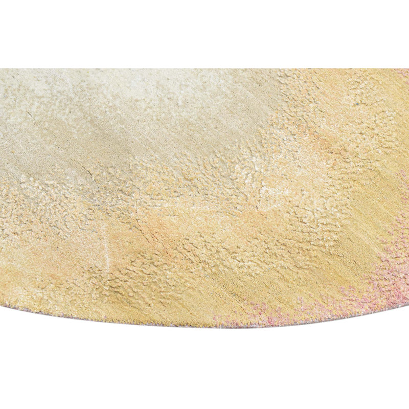 Abstract Area Rug in Yellow/Pink/Brown/White
