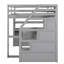 Lit mezzanine pleine grandeur gris avec bureau, tablettes, rangement, prouesses et tiroirs - longue durée-1645666969-1645666971