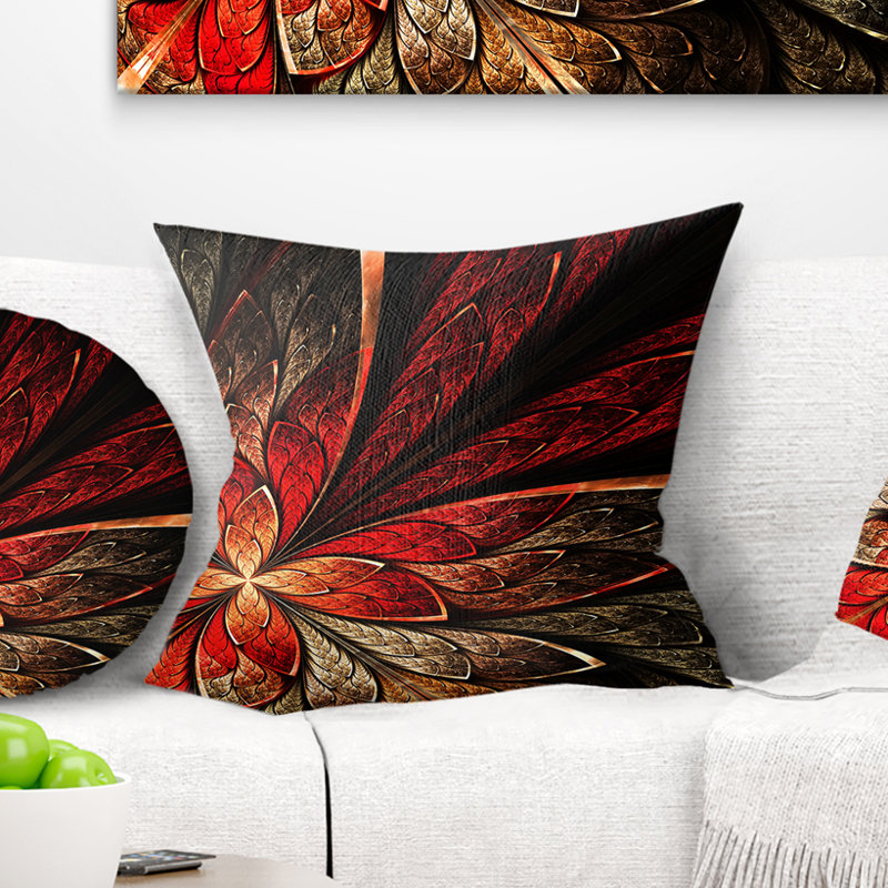 Coussin floral floral, 16 po x 1 po, Carré