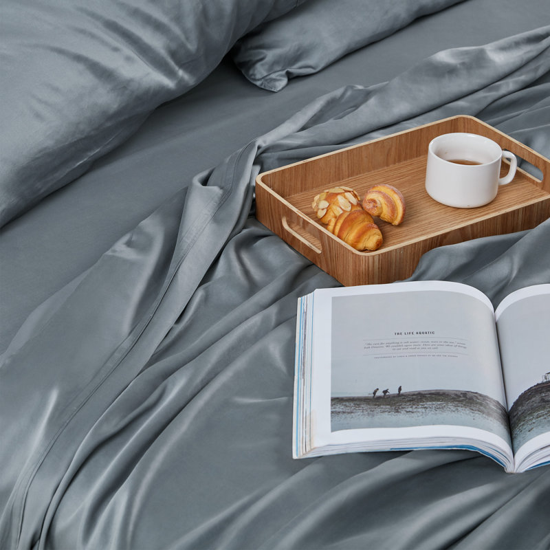 Silver Grey Bamboo Full Sheet Set with Pillowcases