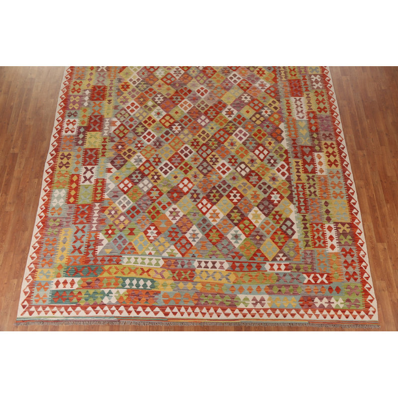 Kilim Reversible Wool Area Rug 10x13