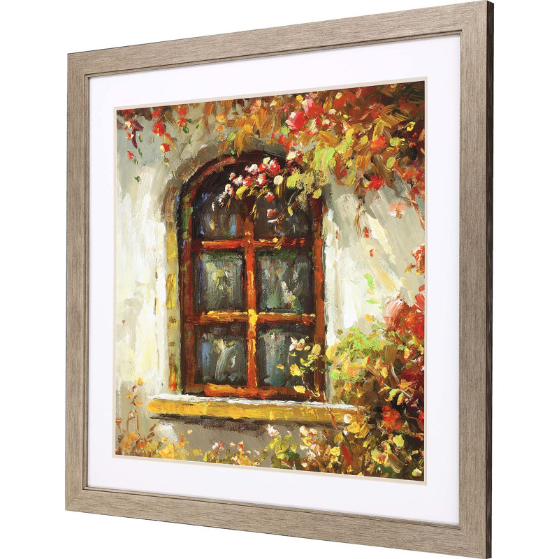 Village Window I Silver Framed Print Wall Art