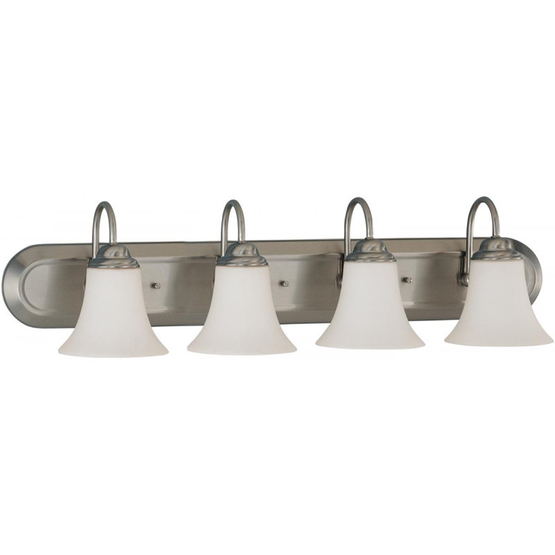 Éclairage de salle de bain à intensité variable 4 lumières Zarate, 100 watts, Nickel brossé