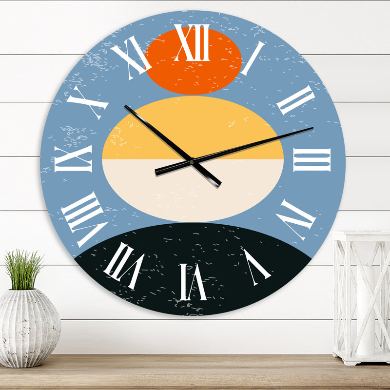 Minimal Compostions géométriques de formes élémentaires XXVII - Horloge murale moderne, Surdimensionné