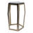 Metal and Glass Pentagonal Accent Table with Geometric Open-Frame Base, Modern Decorative Side Table for Stylish Home Decor - 22", Black & Gold-1712985089-1712985103