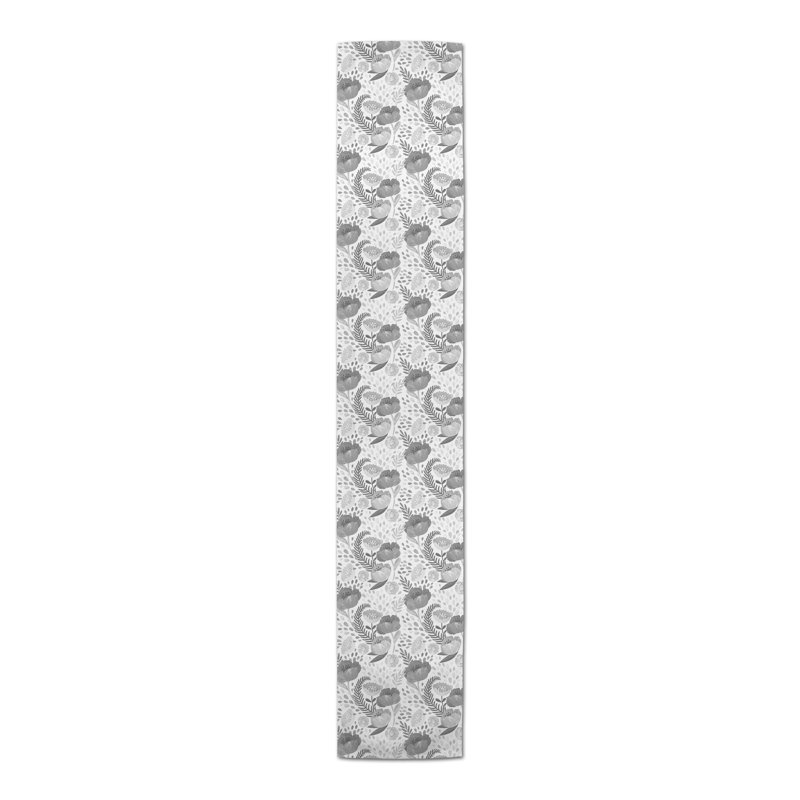Chemin de table Simple Floral, Gris
