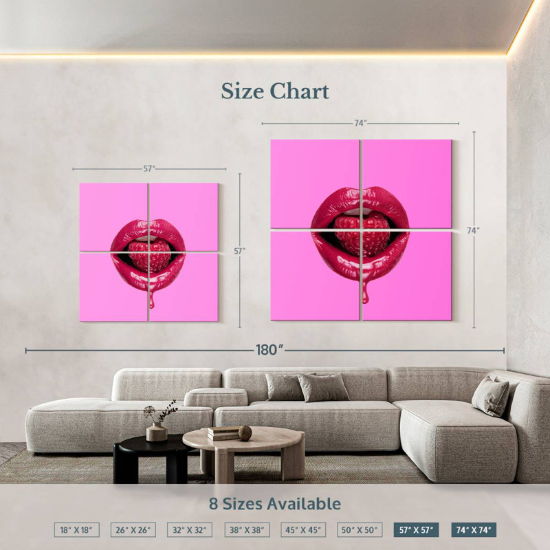 Shuttleworth Raspberry Lips, 74" H x 74" W