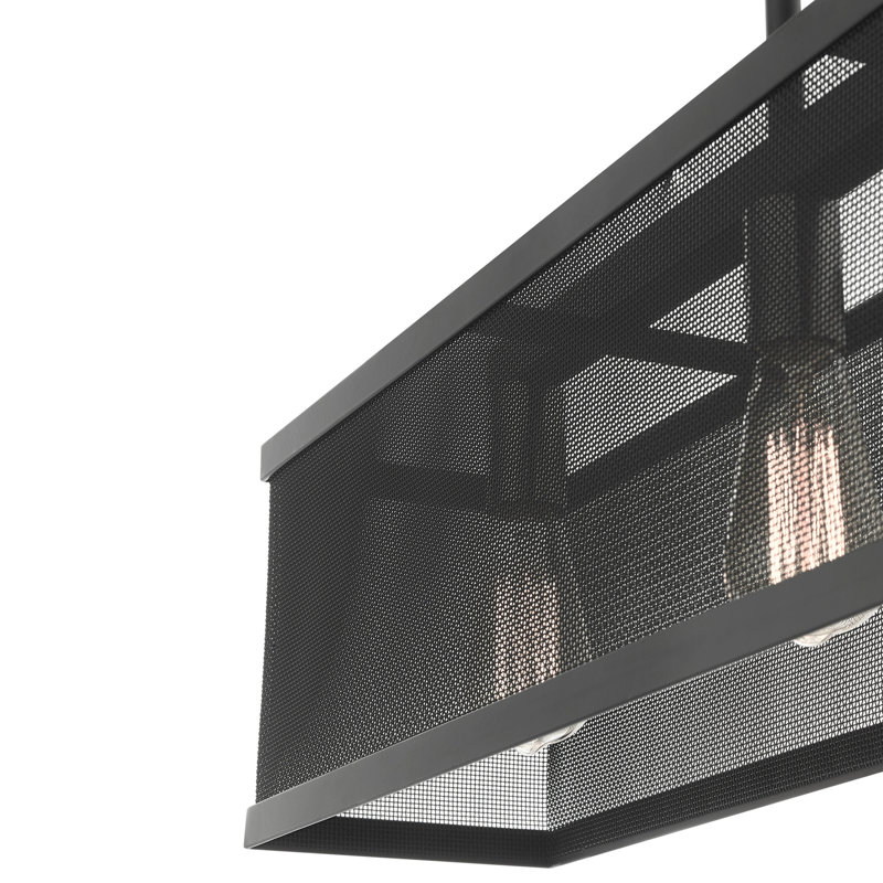 3 - Light Kitchen Island Pendant, Black