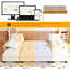 Canapé-lit en forme de U de 266 cm (104,7 po), canapé multifonctionnel 3 en 1 avec lit gigogne amovible, chargeur intégré, 4 oreillers, revêtement en chenille beige/blanc, compatible avec les prises d'appartement, tissu orange