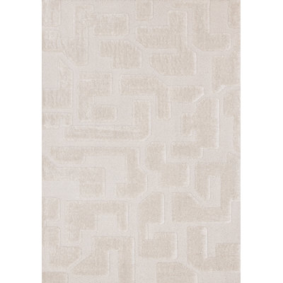 8' X 11' Cream And Ivory Geometric Area Rug