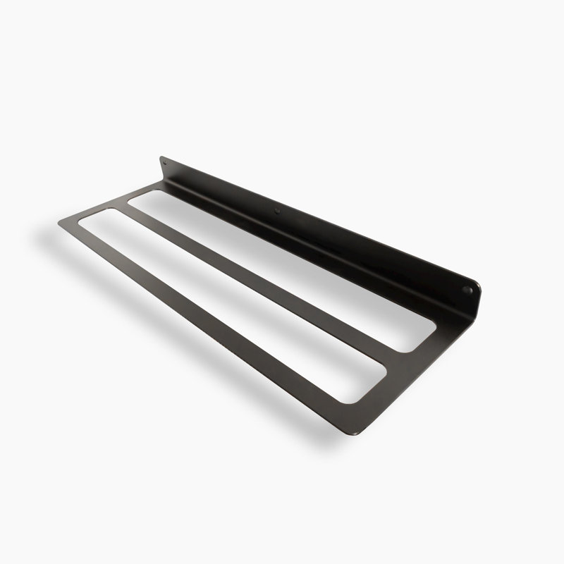 Wall-Mounted Modern Bath Towel Holder—Double Bar, Matte Black, 24"