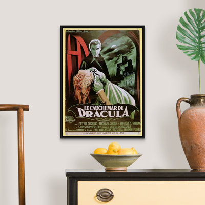 Affiche publicitaire de la version française du film «The Horror of Dracula» par School French - reproduction sur toile