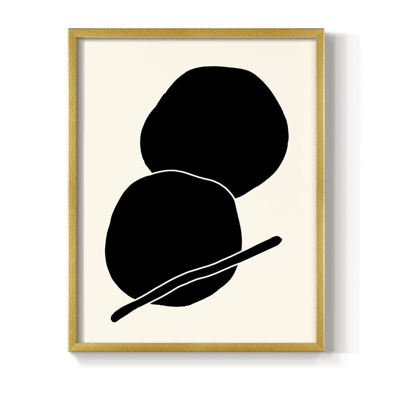 Sticks & Stones I V30, reproduction encadrée - bois massif, Or, H 20 po x l 16 po