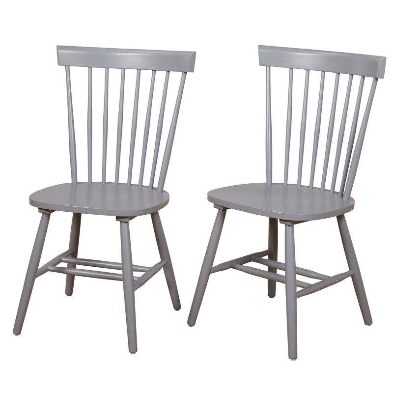 Aulii Solid Wood Side Chair, Gray