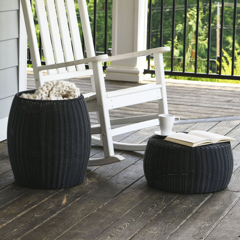 Tabouret de rangement Barrel, Noir, noir, noir, noir