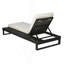 Chaise longue avec coussin 4 plis 2 fois, chaise longue d'extérieur réglable à 4 positions avec surface latérale plate